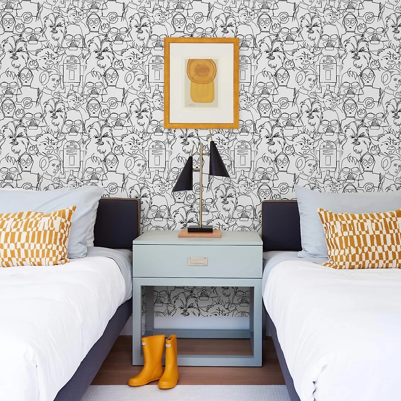 RoomMates Black Star Wars™ Saga Line Sketches Peel and Stick Wallpaper