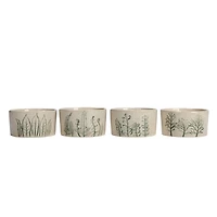 Hello Honey® 4" Cream Stoneware Botanicals Bowl Set