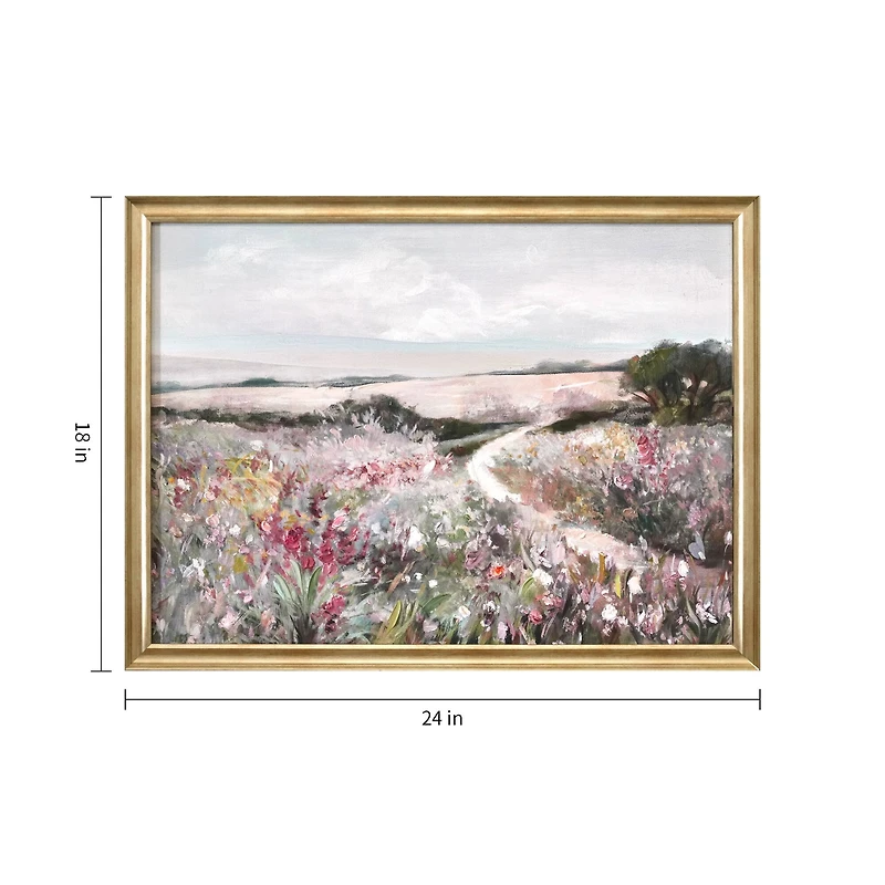 18" x 24" Framed Blush Floral Landscape Wall Art by Ashland®