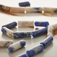 Blue & Gray Sodalite Tube, 12mm by Bead Landing™