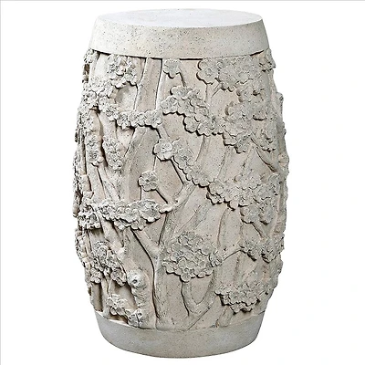 Design Toscano® 24" Stone Finish Sakura Cherry Blossom Asian Sculptural Pedestal Table