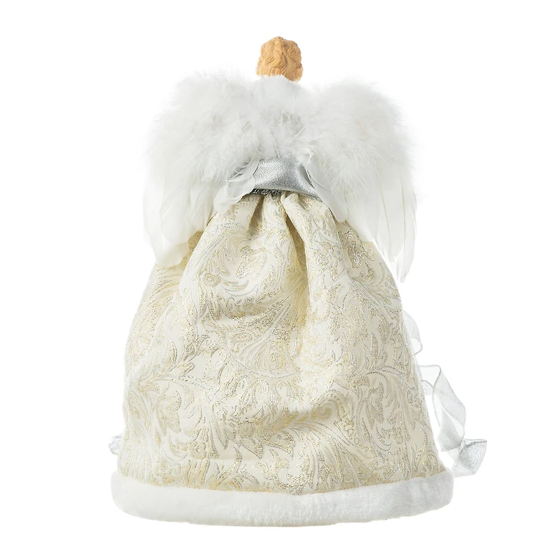 Glitzhome® 16.5" Faux Fur Elegant Christmas Angel Tree Topper