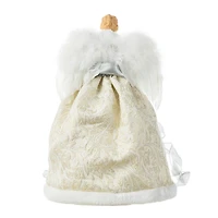 Glitzhome® 16.5" Faux Fur Elegant Christmas Angel Tree Topper