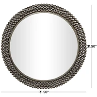 CosmoLiving by Cosmopolitan Black Metal Ball Wall Mirror with Beaded Detailing 32" x 1" x 32"