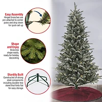6ft. Pre-Lit Snowy Libby Fir Artificial Christmas Tree, Warm White LED Lights