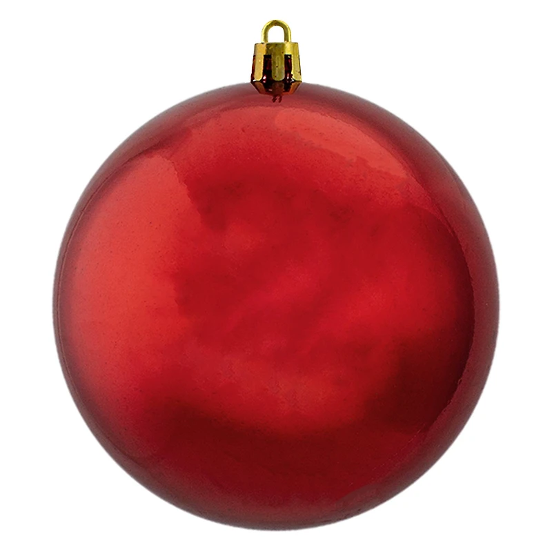 12ct. 4" Shiny Red Hot Shatterproof Plastic Ball Ornaments