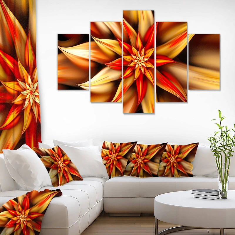 Designart - Beautiful Brown Flower Petals - Brown - Floral Canvas Art Print