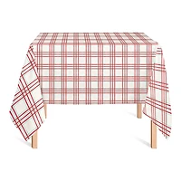 58" Painted Christmas Plaid Tablecloth