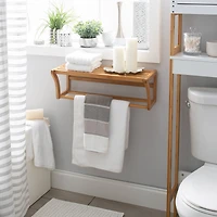 Organize It All Bamboo Wall Mounted Shelf with Towel Bar 