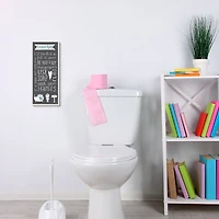 Stupell Industries Bathroom Rules Sign Whimsical Tub Toilet Sink Wood Wall Plaque