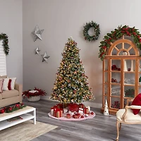 7.5ft. Pre-Lit Snow Tipped Aspen Spruce Artificial Christmas Tree, White LED Lights