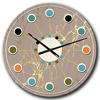 Designart 'Golden Marble Design Ii Mid-Century Modern Wall Clock