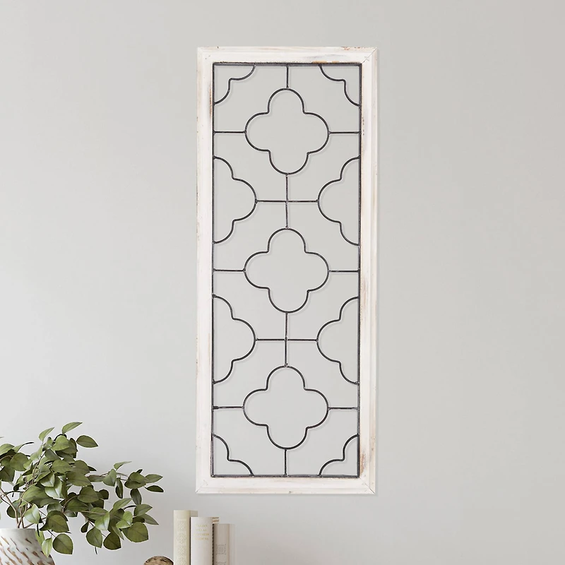 Hastings Home 31" Metal & Wood Clover Wall Panel