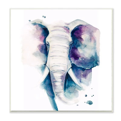 Stupell Industries Abstract Elephant Watercolor Portrait Safari Animal, 12" x 12"