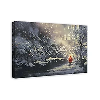 Santa Walking in the Snow Canvas Wall Art