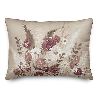 Boho Flowers 20" x 14" Indoor/Outdoor Pillow