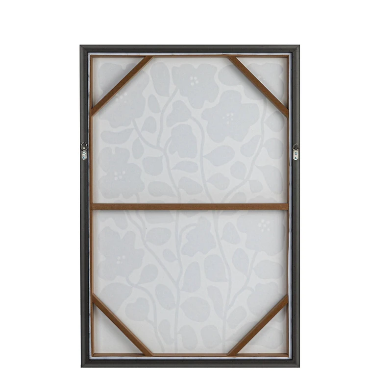 Hello Honey® 36.5" Black & Cream Flowers Framed Wall Decoration