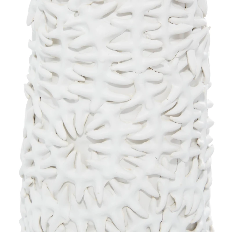 White Ceramic Contemporary Vase, 17" x 6" x 6"