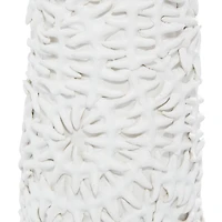 White Ceramic Contemporary Vase, 17" x 6" x 6"