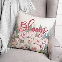 Pink Blooms Throw Pillow