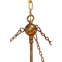 Gold Iron Glam Drum Chandelier, 25" x 22" x 22"