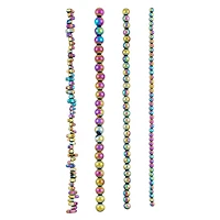 Mixed Rainbow Reconstituted Hematite Beads by Bead Landing™