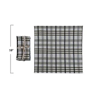 Hello Honey® 18" White & Green Plaid Stonewashed Cotton Napkins, 4ct.