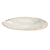 Hello Honey® 13" White Stoneware Shell Plates with Reactive Glaze, 6ct.