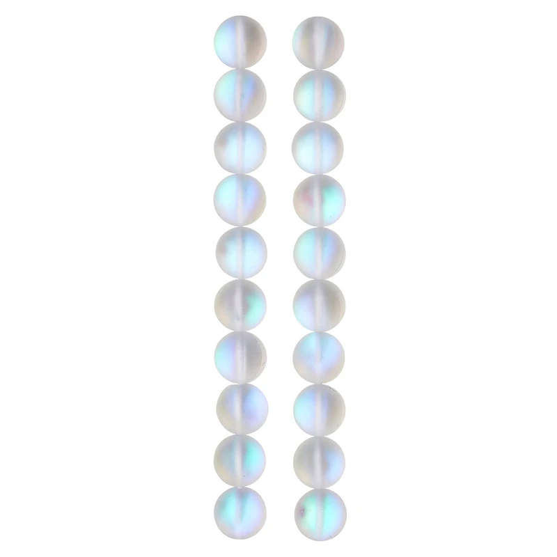 White Opal Glass Round Beads, 10mm by Bead Landing™
