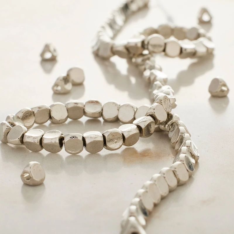 12 Pack: Rhodium Metal Irregular Shape Beads, 3mm by Bead Landing™