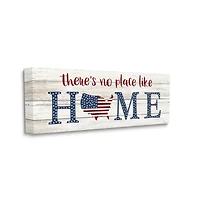 Stupell Industries Patriotic There's No Place Like Home Phrase Americana Canvas Wall Art