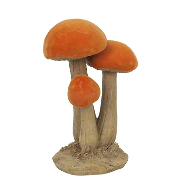 9.75" Orange-Capped Flocked Mushroom Trio Tabletop Décor by Ashland®