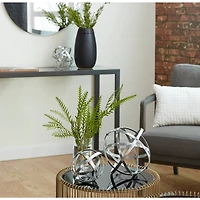Silver Metal Modern Orbs Balls Sculpture Set