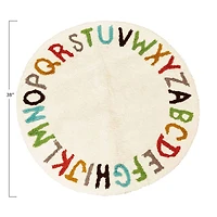 Hello Honey® 38" Round Cotton Tufted Alphabet Rug