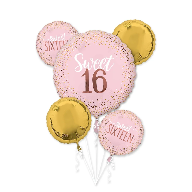 Sixteen Blush 5-Piece Foil Balloon Bouquet
