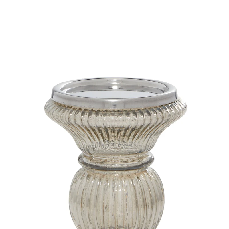 The Novogratz Clear Glass Traditional Candle Holder Set