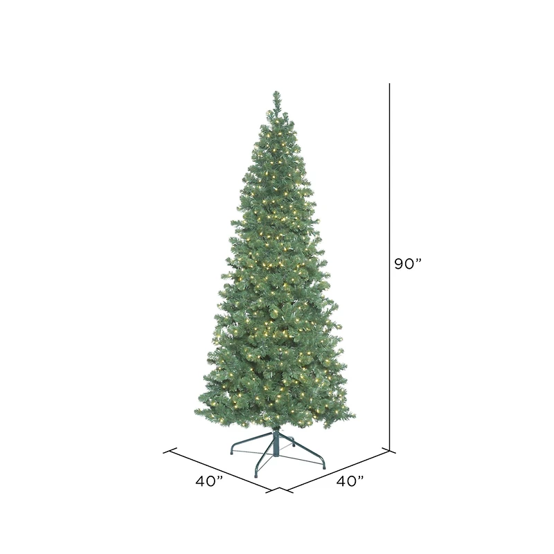 7.5ft. Pre-Lit Slim Oregon Fir Artificial Christmas Tree, Warm White LED Lights