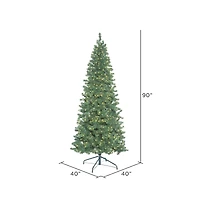 7.5ft. Pre-Lit Slim Oregon Fir Artificial Christmas Tree, Warm White LED Lights