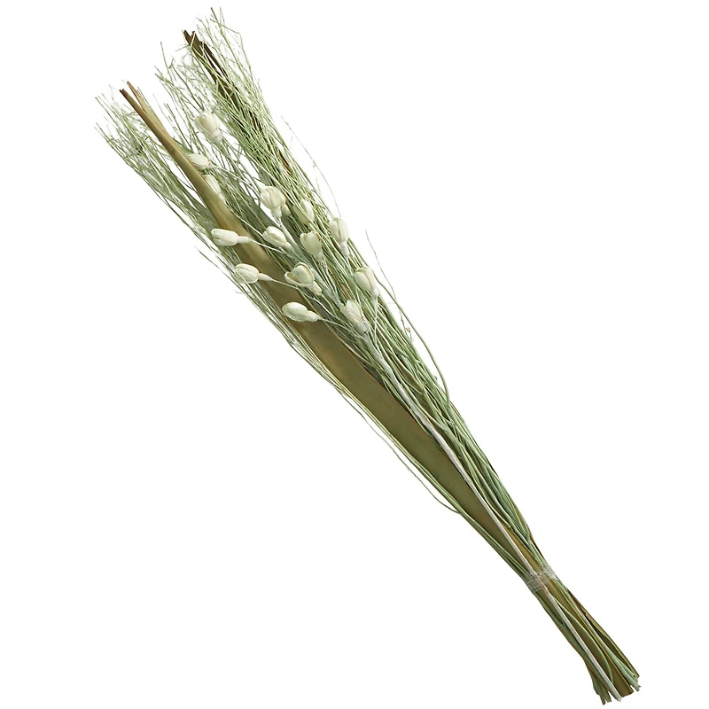40" Green Floral Bouquet Branch Natural Foliage with Grass Stems