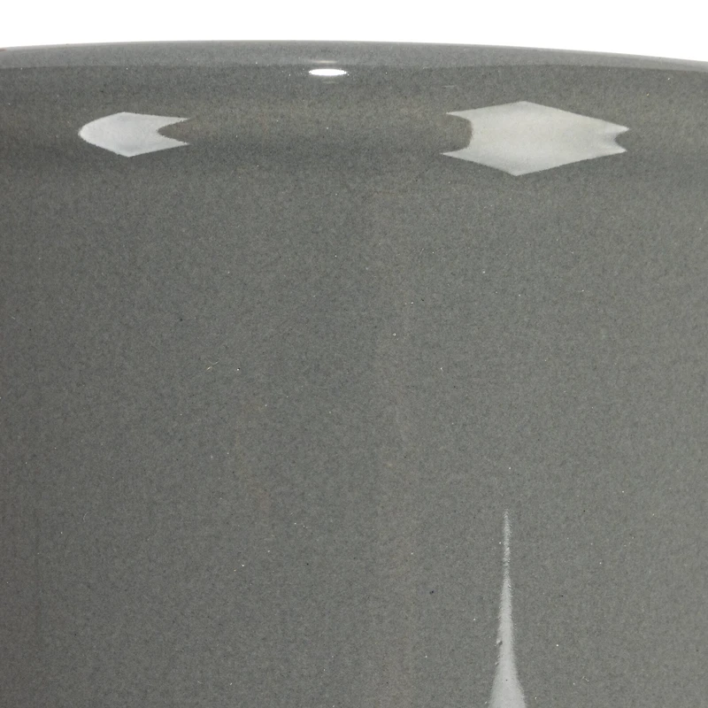 Hello Honey® 11.5" Gray Farmhouse Ceramic Crocks in White Metal Holder