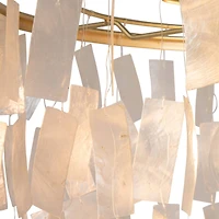 Hello Honey® Marina Round Gold Metal & Natural Capiz Chandelier Style Pendant Ceiling Light