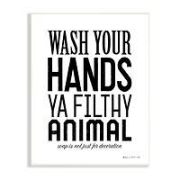 Stupell Industries Wash Your Hands Ya Filthy Animal Funny Bathroom Wall Plaque