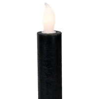 9.5" Solid Black LED Flickering Flameless Halloween Taper Candles, 4ct.