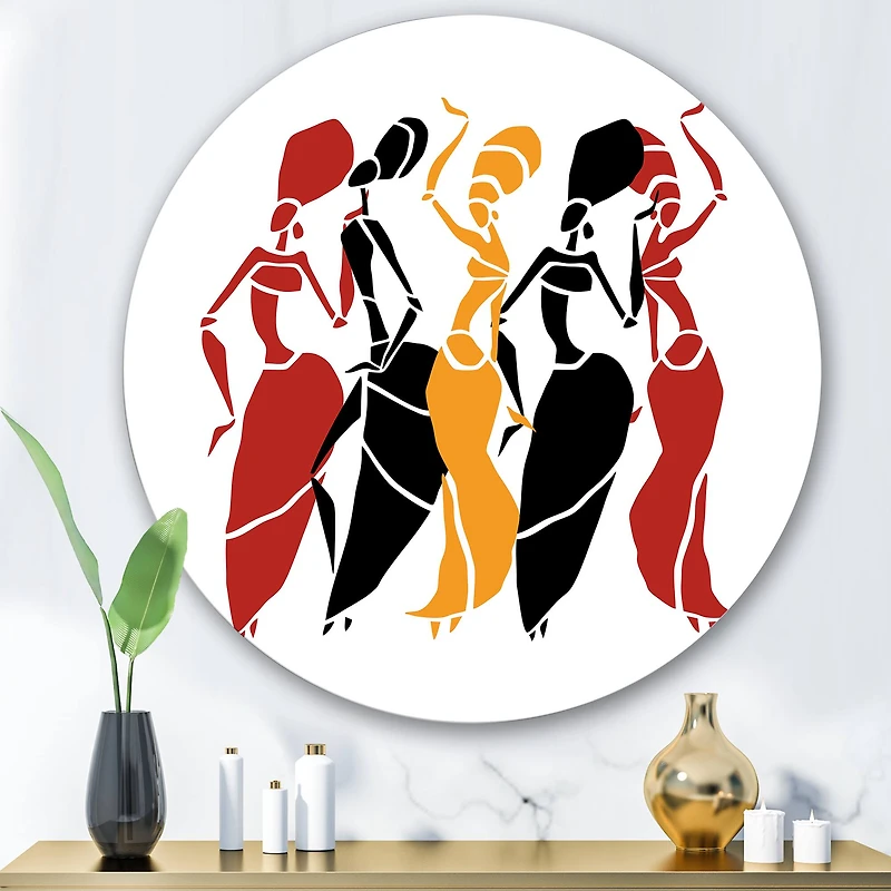 Designart - Beautiful Dancers Afro American Silhouettes