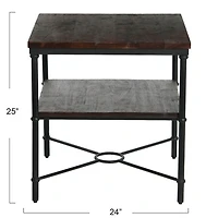 Hello Honey® 24" Saratoga Rustic Wood & Metal End Table