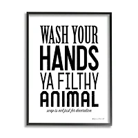 Stupell Industries Wash Your Hands Ya Filthy Animal Funny Bathroom Framed Wall Art