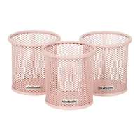 Mind Reader Pen and Accessories Holder, Desktop Organizer, Office, Metal Mesh, Set of 3