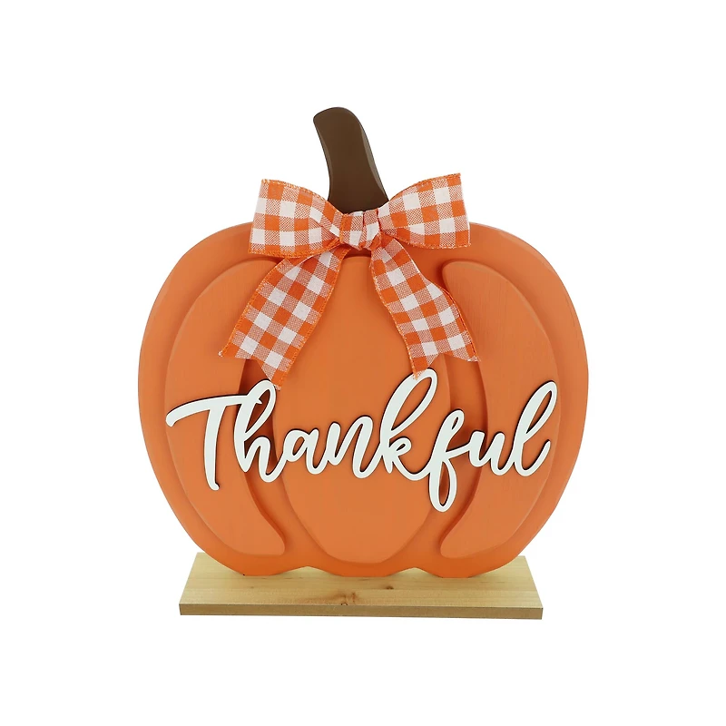 15.5" Thankful Pumpkin with Ribbon Tabletop Décor by Ashland®