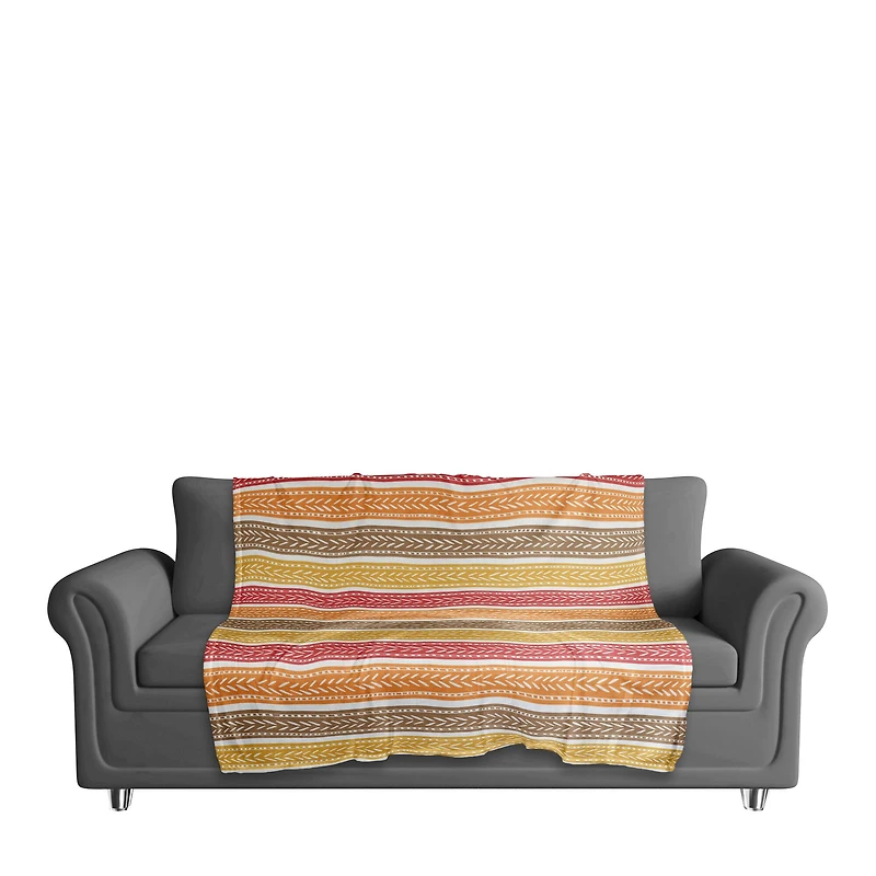 Fall Stripes Coral Fleece Blanket
