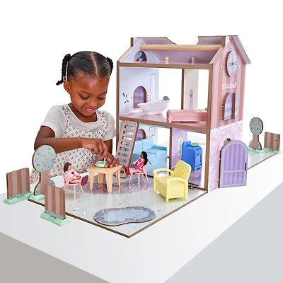 KidKraft Play & Store Cottage Wooden Dollhouse with 36 Accessories